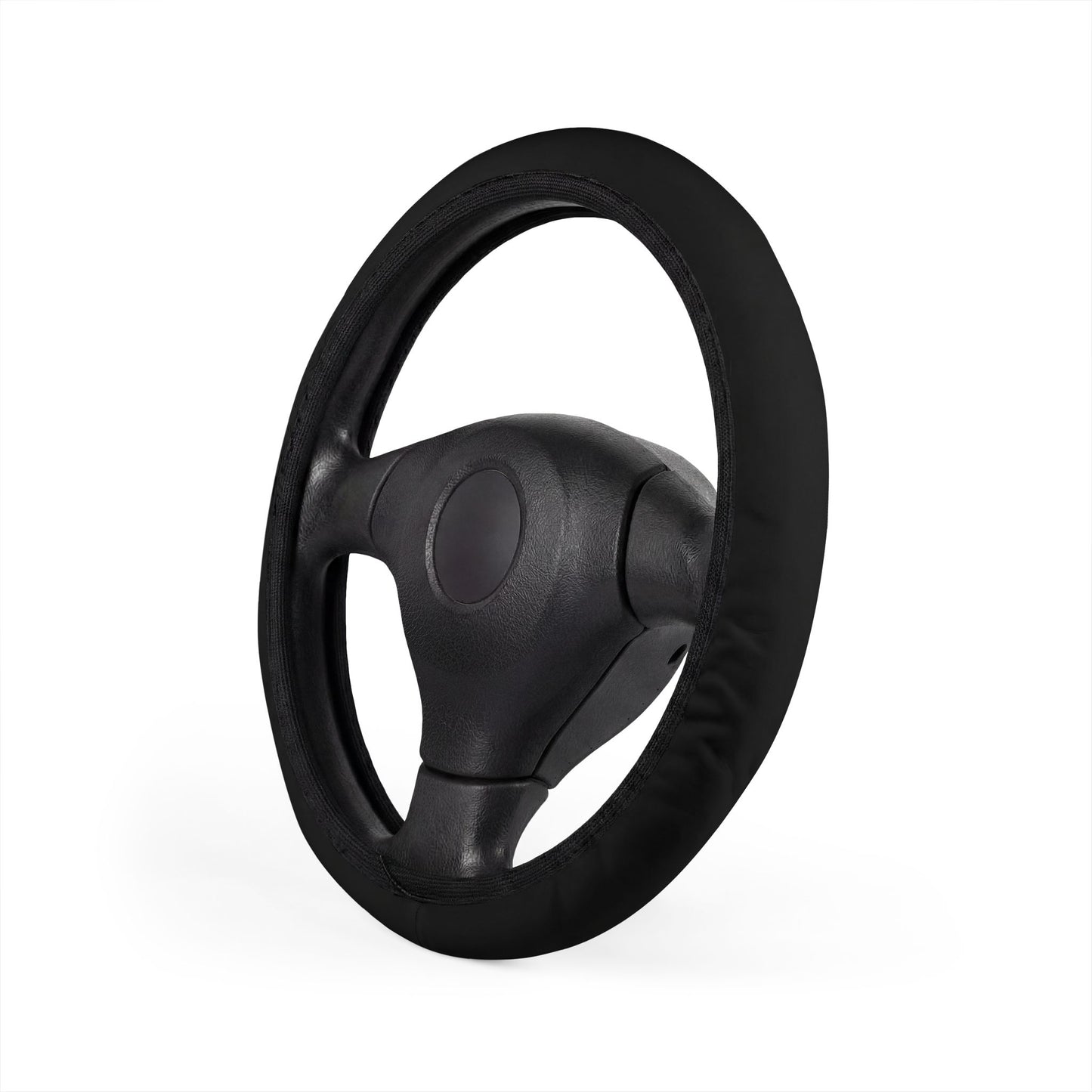 Leatherette Steering Wheel Cover - Black