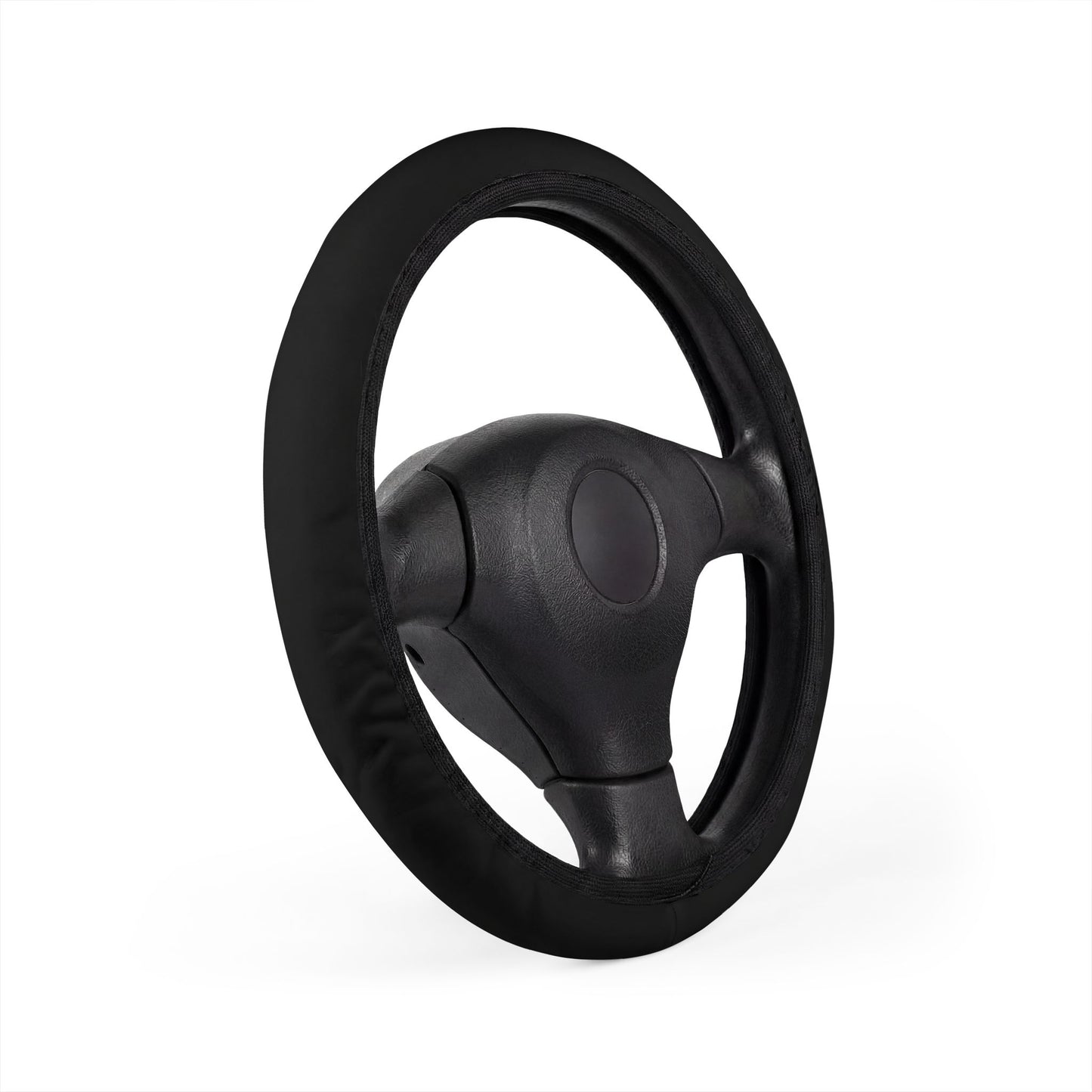 Leatherette Steering Wheel Cover - Black