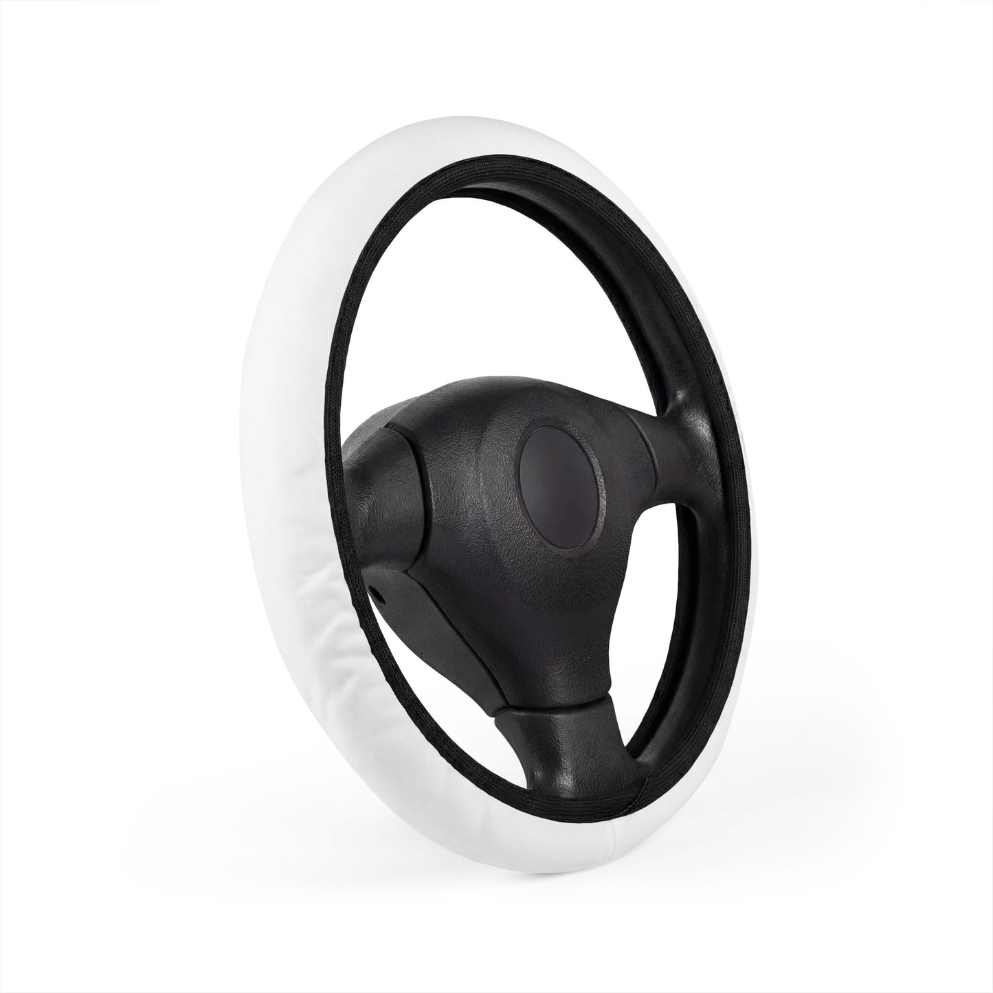 Leatherette Steering Wheel Cover - White