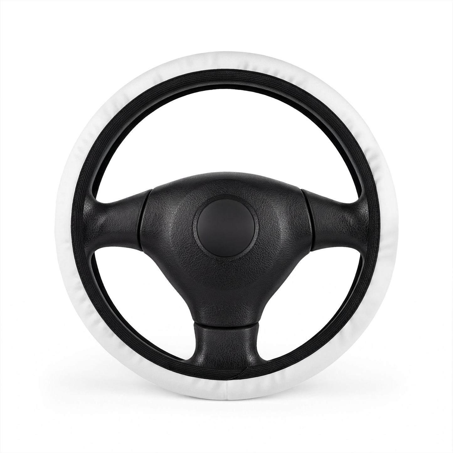 Leatherette Steering Wheel Cover - White