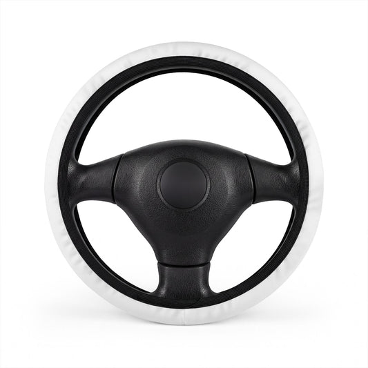 Leatherette Steering Wheel Cover - White