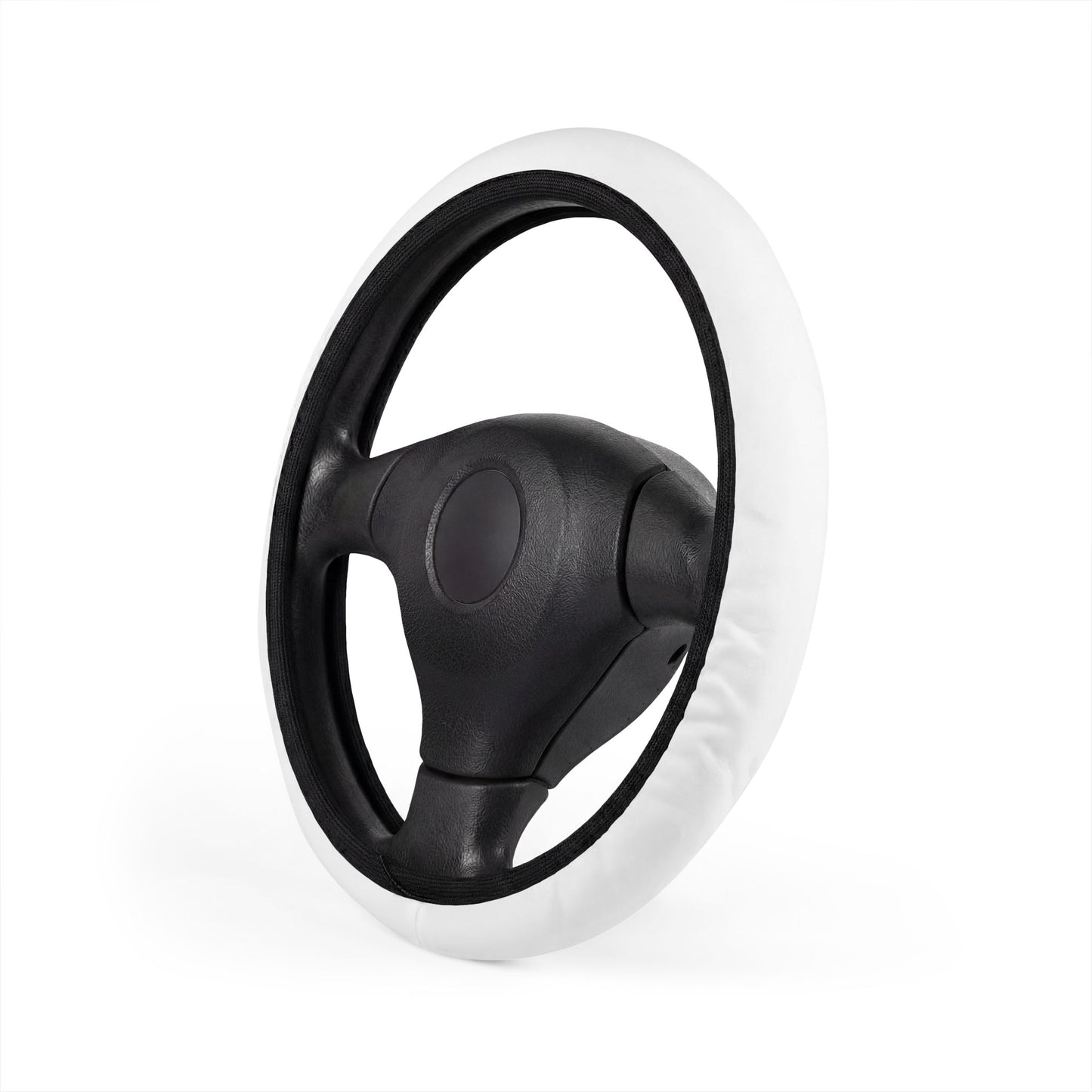 Leatherette Steering Wheel Cover - White